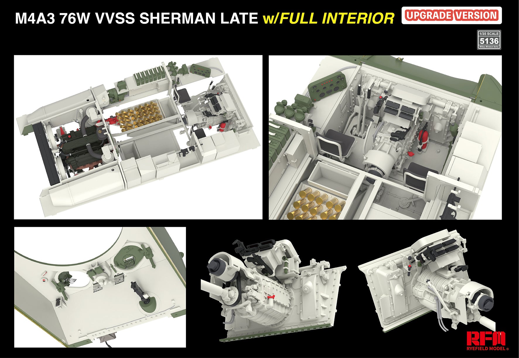 RFM: 1/35 M4A3 76W VVSS Sherman Late with Full Interior Updated Version