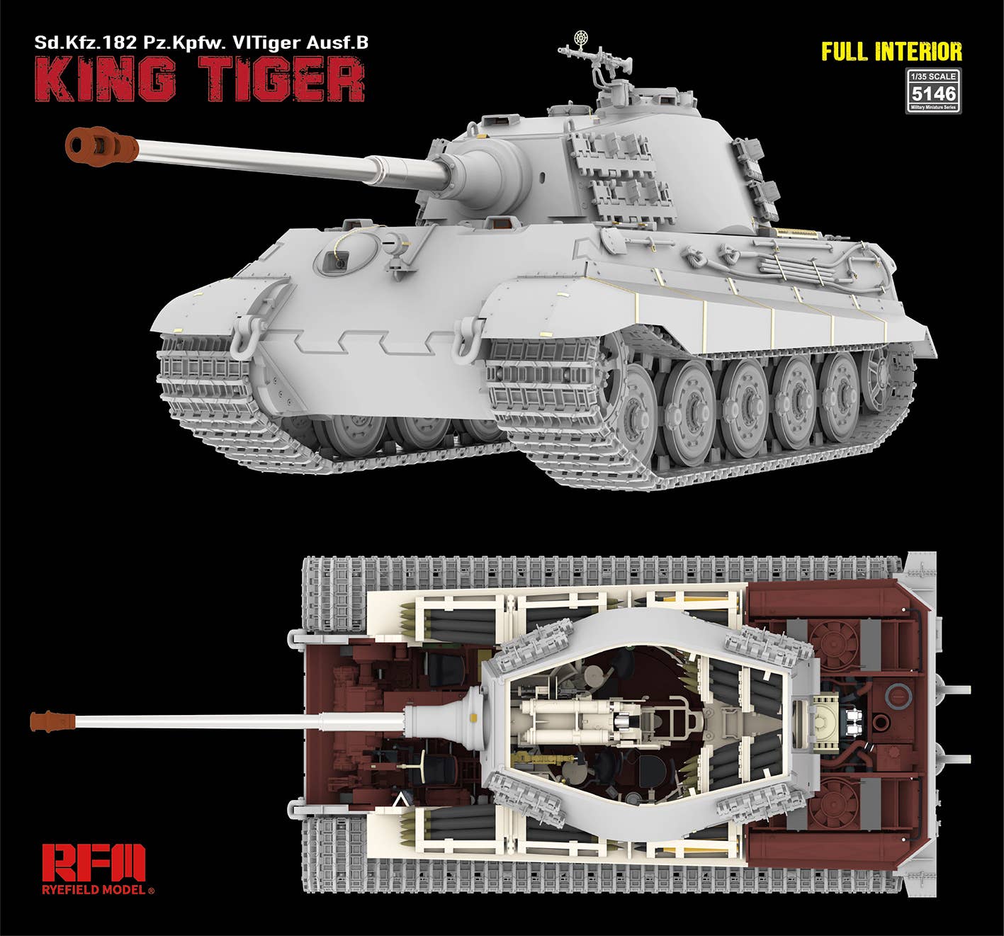 RFM: 1/35 Sd.Kfz. 182 Pz.Kpfw. VI Tiger Ausf. B King Tiger w/ Full Interior