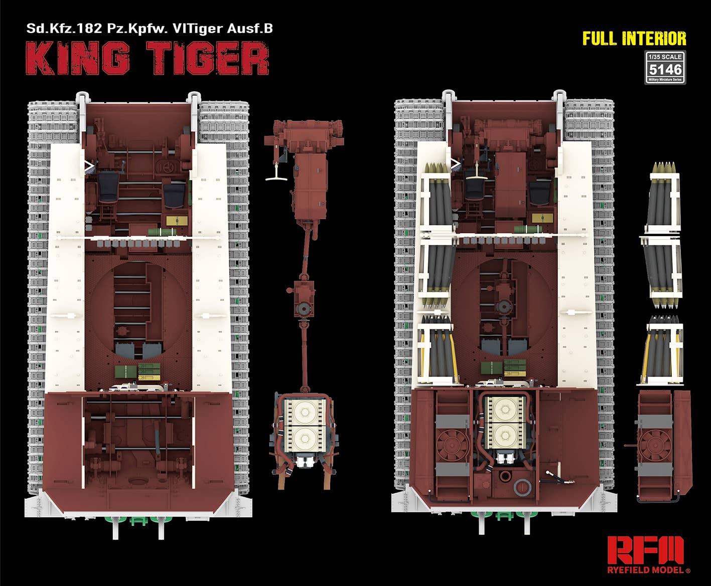 RFM: 1/35 Sd.Kfz. 182 Pz.Kpfw. VI Tiger Ausf. B King Tiger w/ Full Interior