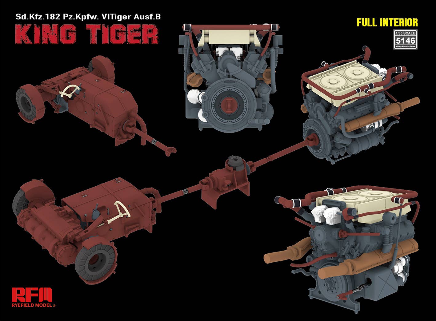 RFM: 1/35 Sd.Kfz. 182 Pz.Kpfw. VI Tiger Ausf. B King Tiger w/ Full Interior