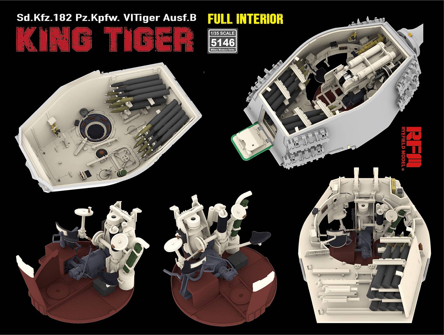 RFM: 1/35 Sd.Kfz. 182 Pz.Kpfw. VI Tiger Ausf. B King Tiger w/ Full Interior