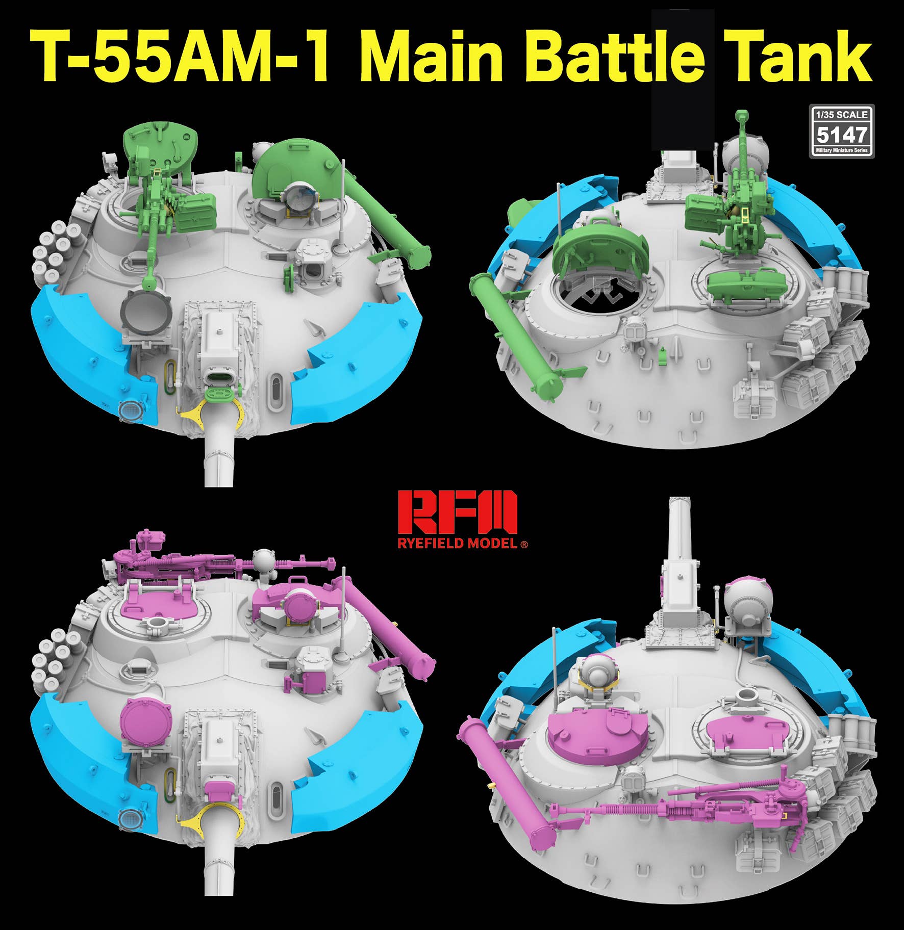 RFM: 1/35 T-55AM-1 Main Battle Tank w/ workable tracks