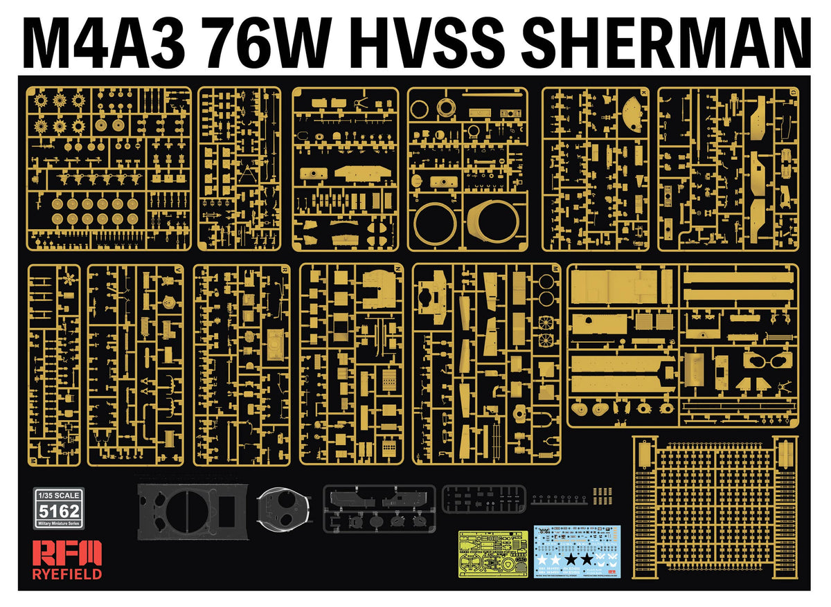 RFM: 1/35 M4A3 76W HVSS SHERMAN Full Interior / Clear Version