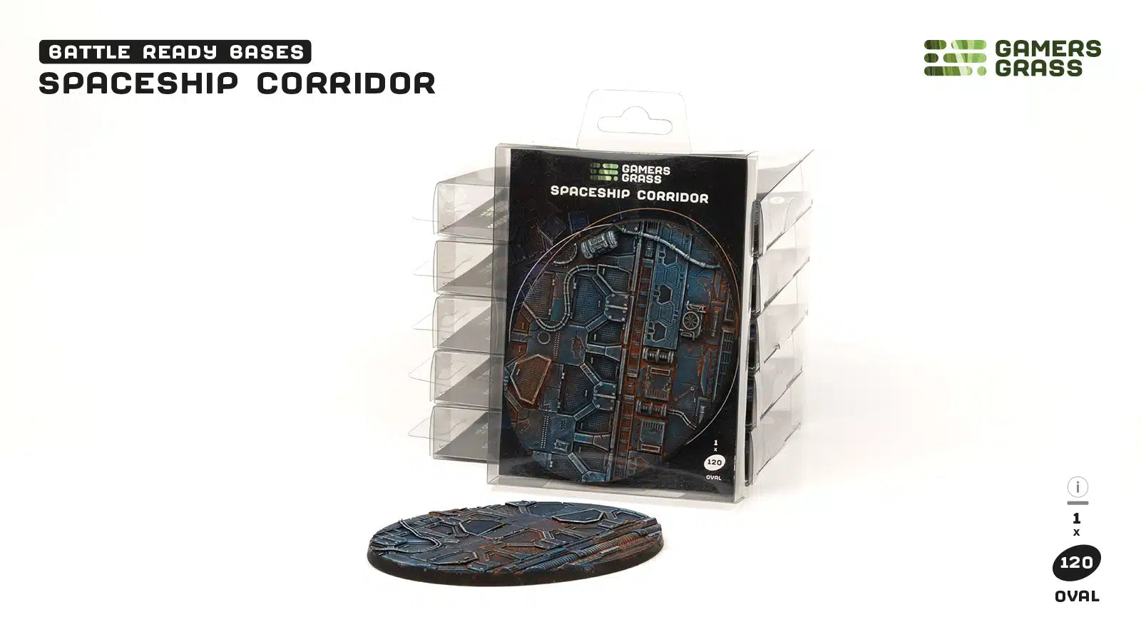Gamers Grass: Battle Ready Bases - Spaceship Corridor - Oval 120mm (x1)