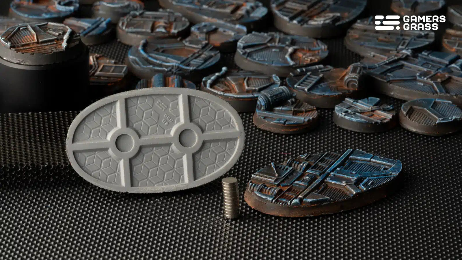 Gamers Grass: Battle Ready Bases - Spaceship Corridor - Oval 60mm (x4)