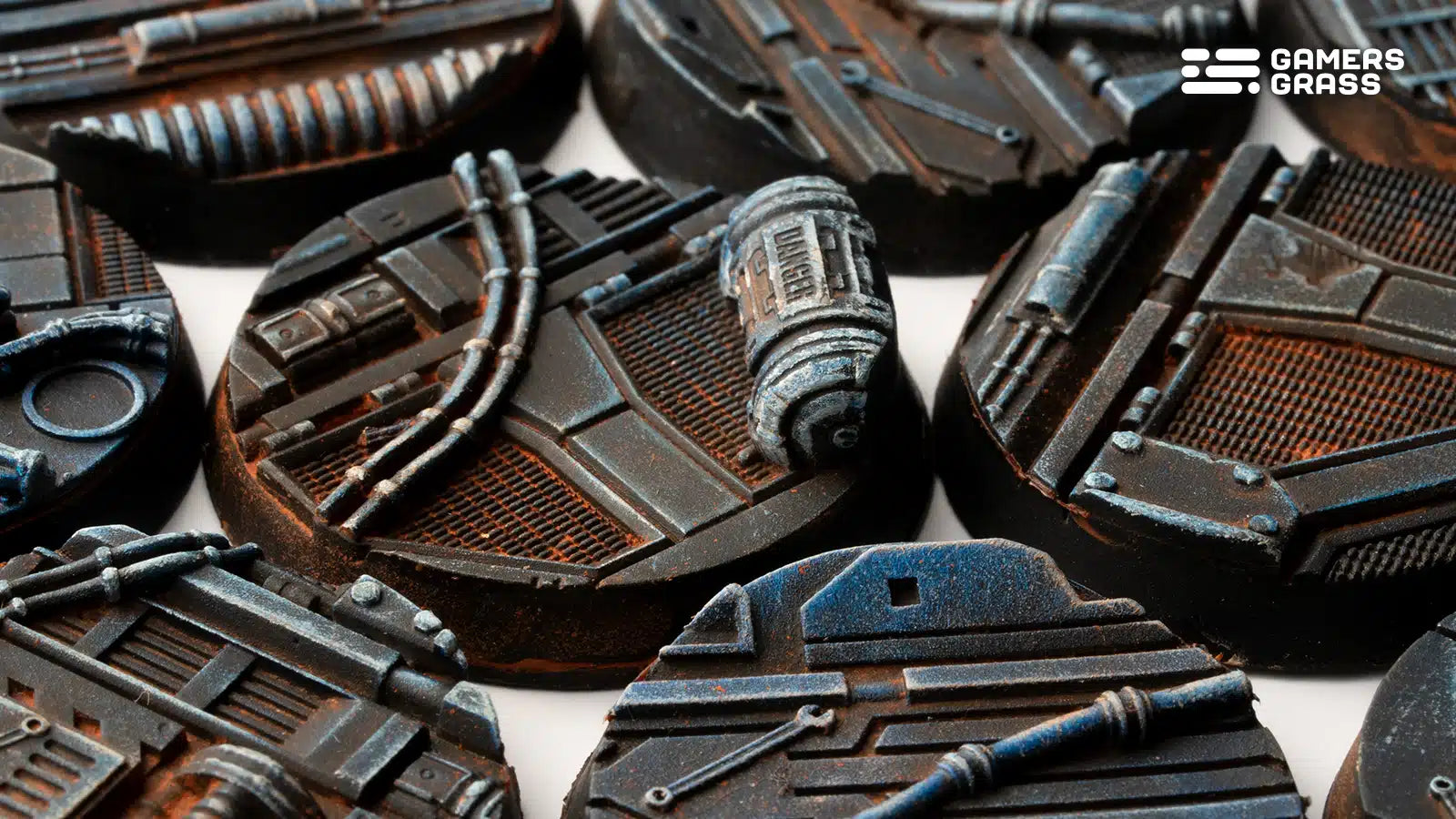 Gamers Grass: Battle Ready Bases - Spaceship Corridor - Round 32mm (x8)