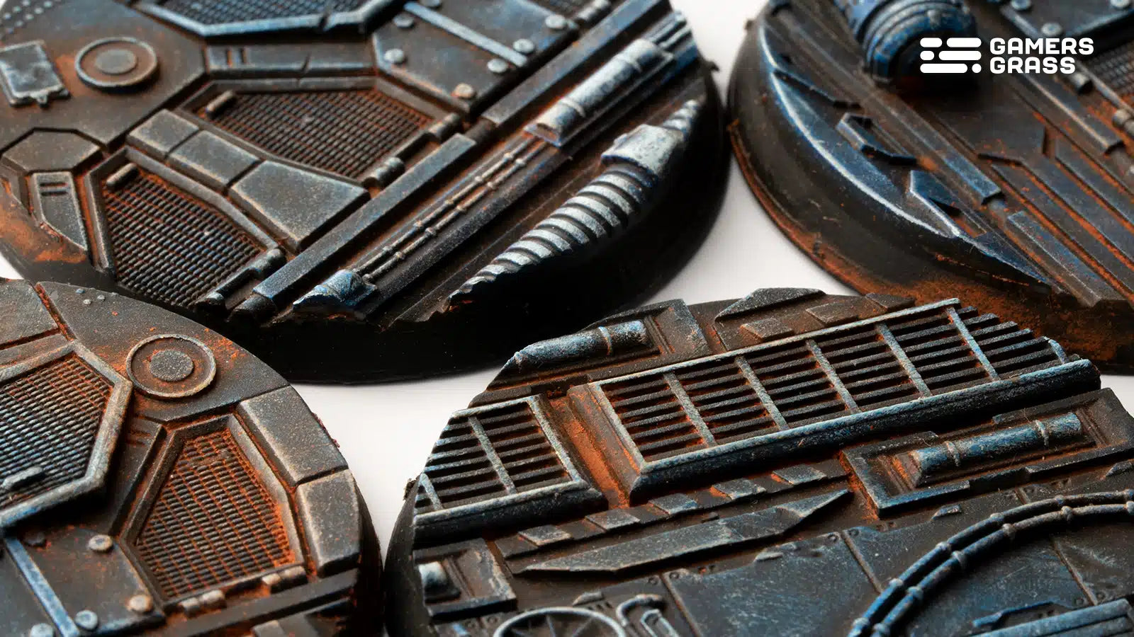 Gamers Grass: Battle Ready Bases - Spaceship Corridor - Round 50mm (x3)