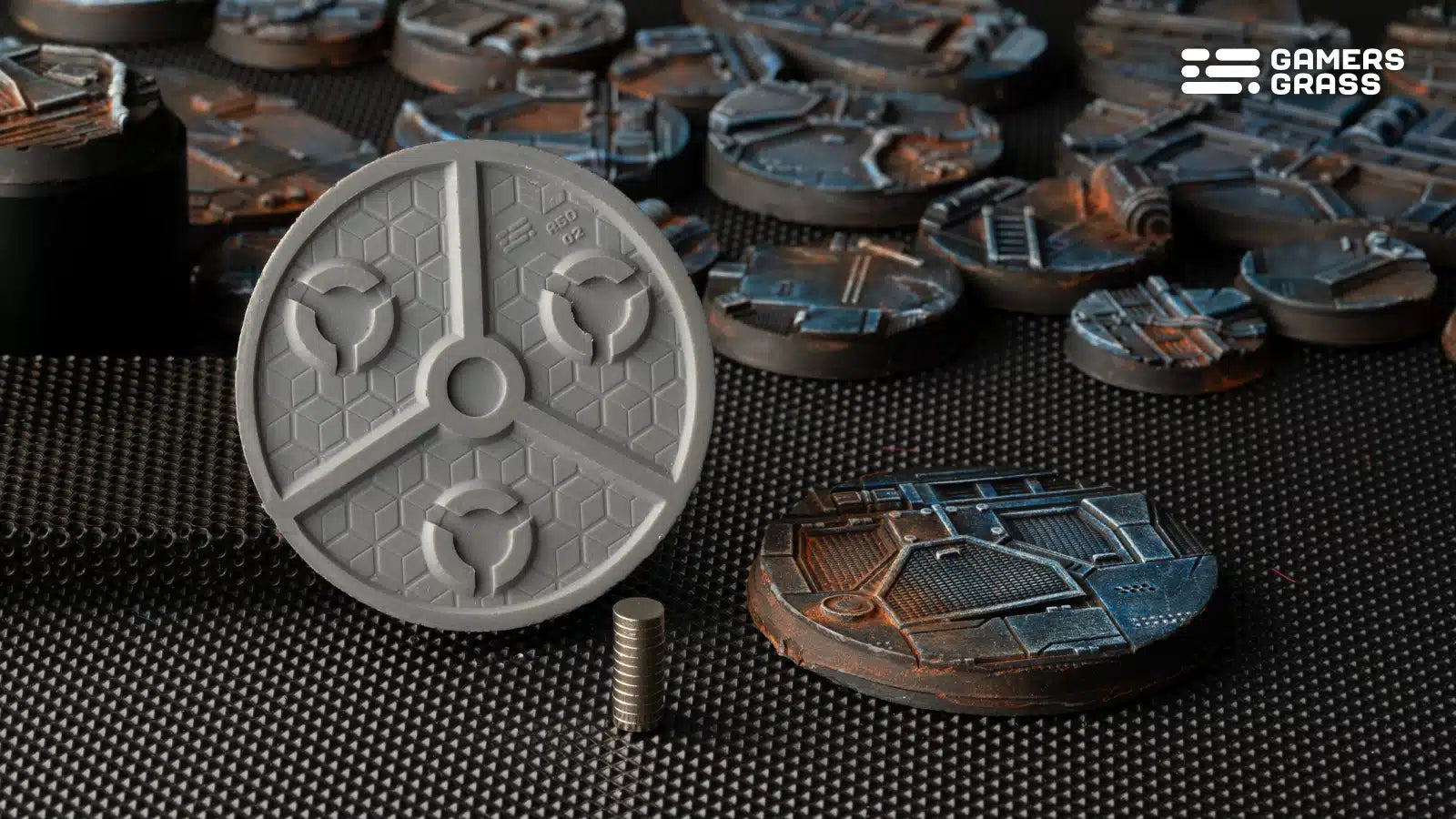 Gamers Grass: Battle Ready Bases - Spaceship Corridor - Round 50mm (x3)