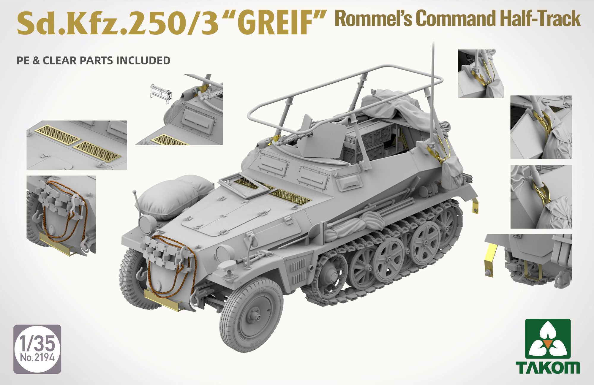 Takom: 1/35 Sd.Kfz.250/3 “GREIF” Rommel’s Command Half-Track