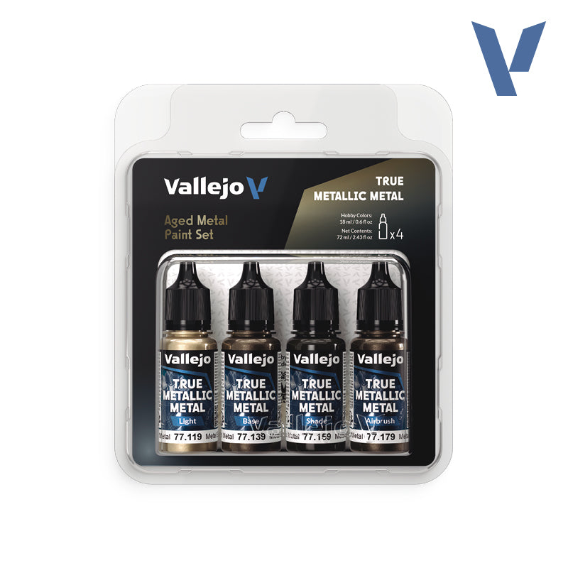 Vallejo True Metallic Metal: Aged Metal Paint Set