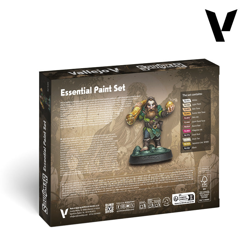 Vallejo: Squidmar Miniatures Essential Paint Set (12 Colors + Miniature)