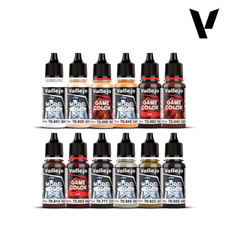 Vallejo: Squidmar Miniatures Essential Paint Set (12 Colors + Miniature)