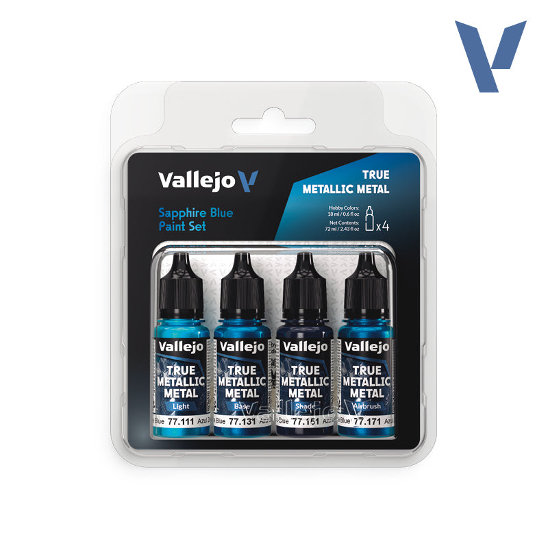 Vallejo True Metallic Metal: Sapphire Blue Paint Set