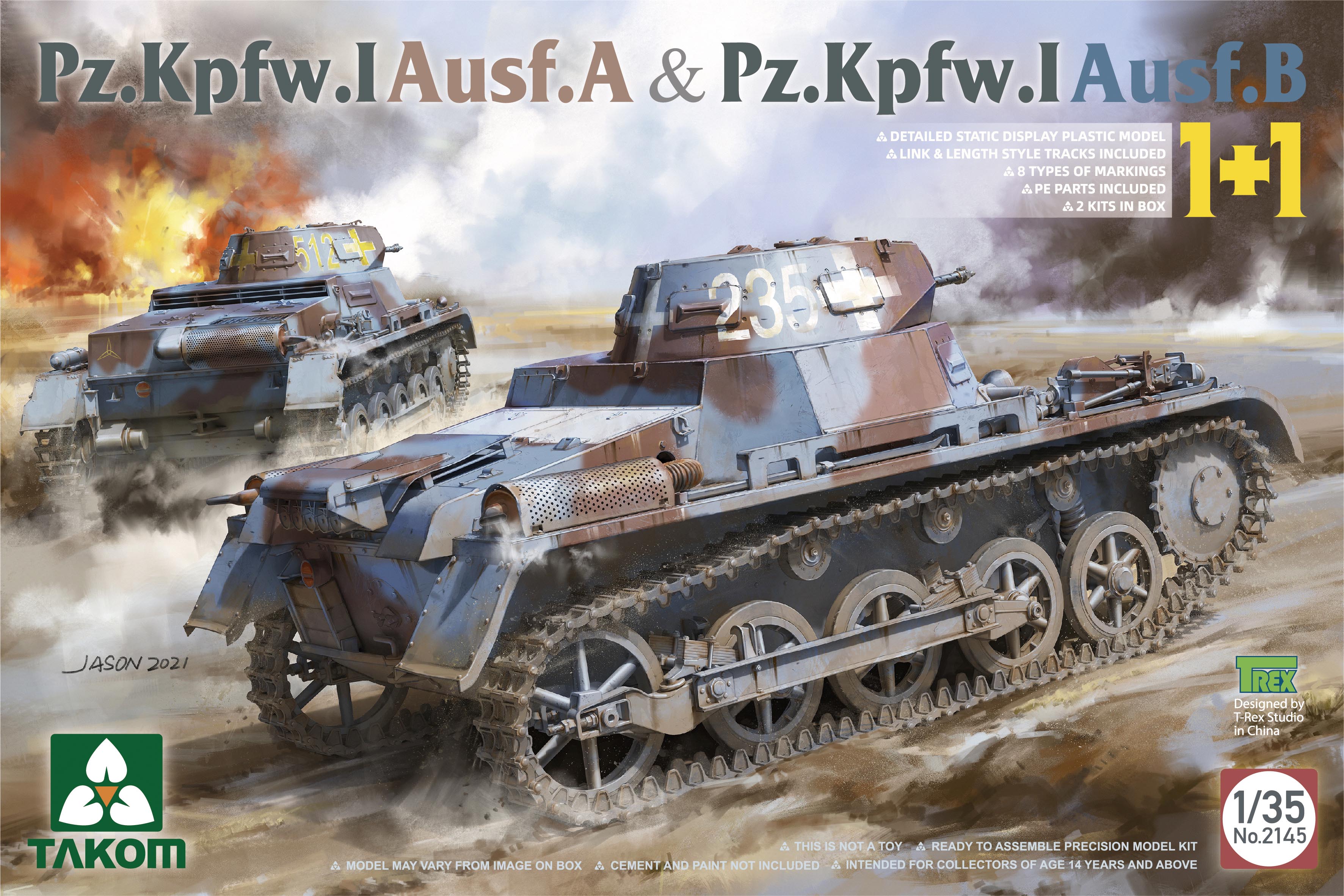 Takom: 1/35 Pz.Kpfw.I Ausf.A & Pz.Kpfw.I Ausf. B (2 full Kits in a box)