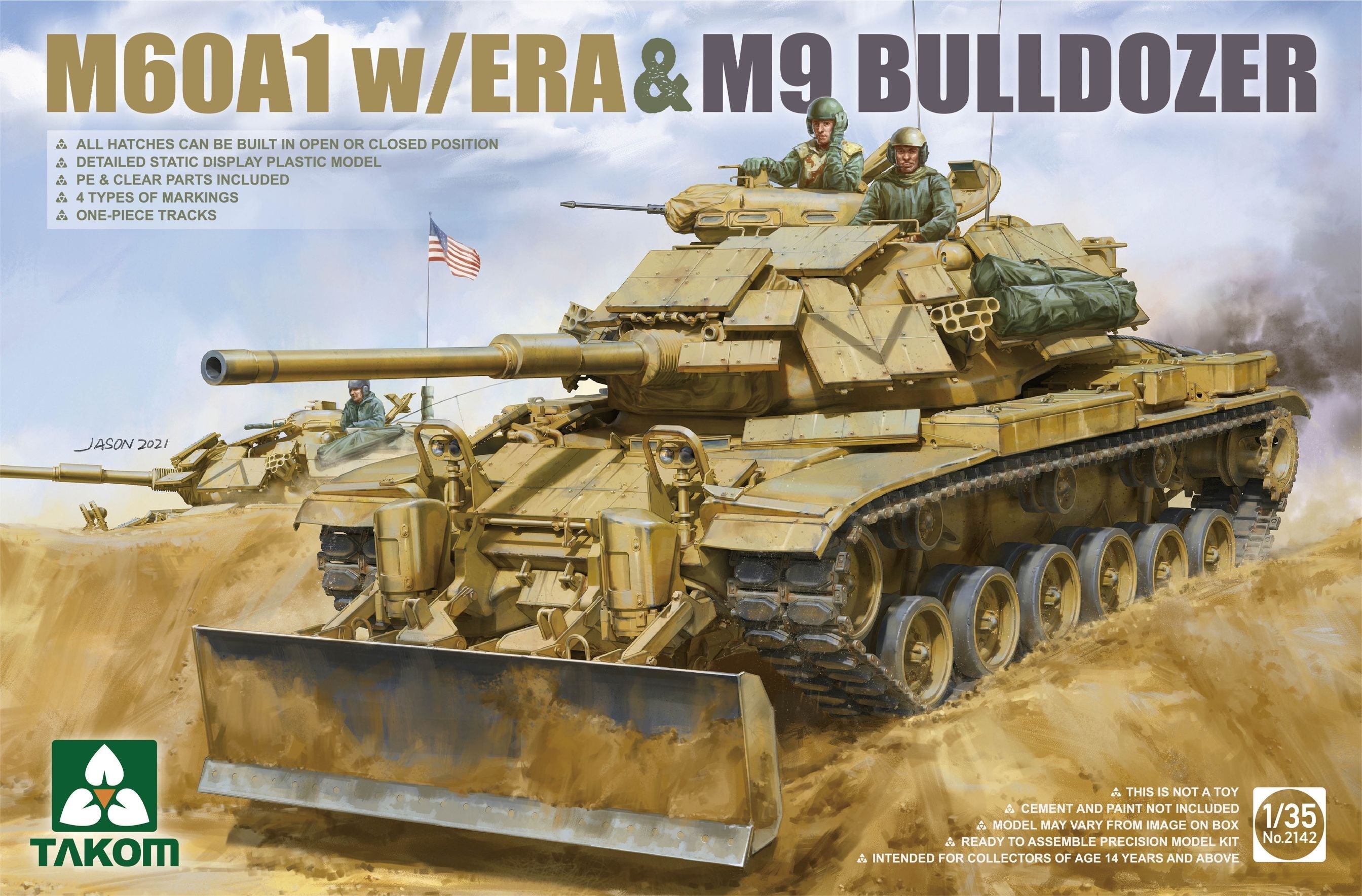 Takom: 1/35 M60A1 w/ERA&M9 Bulldozer