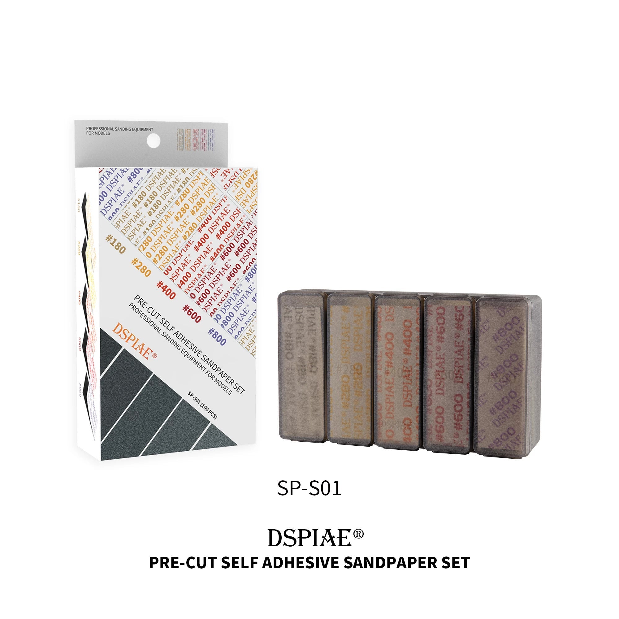 DSPIAE: SP-S01 Adhesive Sandpaper Set (100pc) 180-800