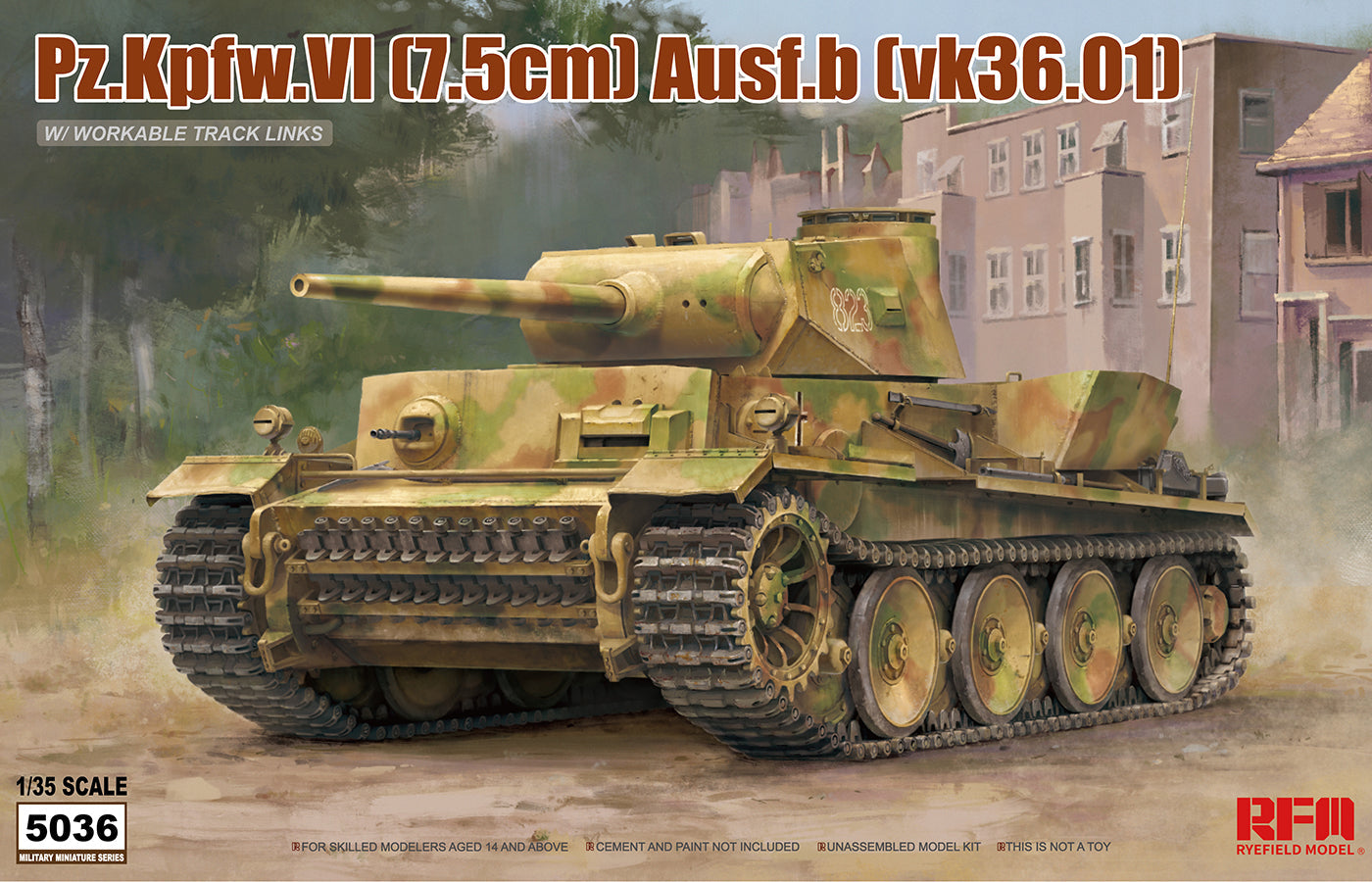 RFM: 1/35 Pz.Kpfw.VI (7.5 cm) Ausf.B (vk36.01) w/workable track links