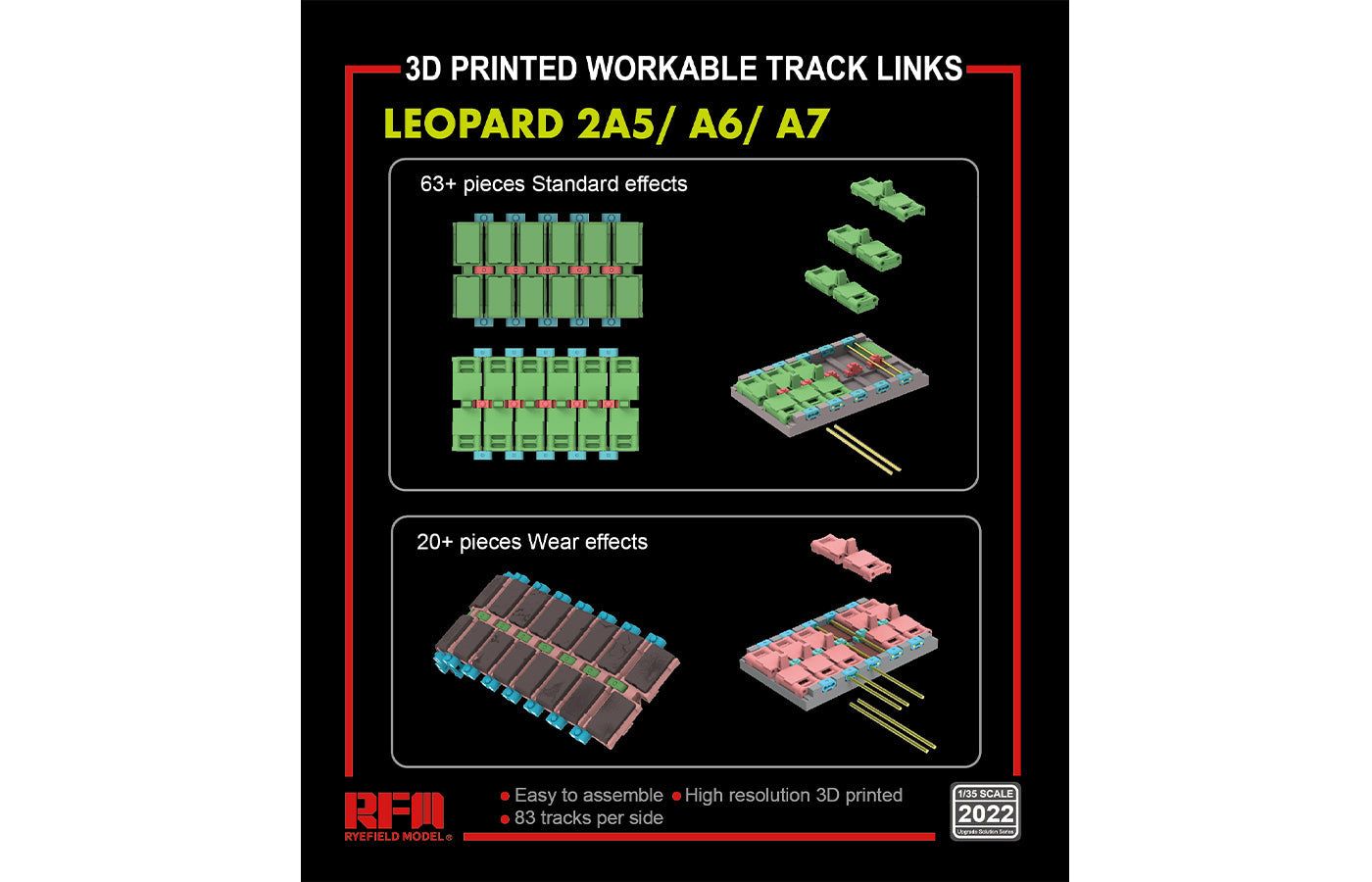 RFM: 1/35 Leopard 2A5/A6/A7 3D Printed Workable Track Links