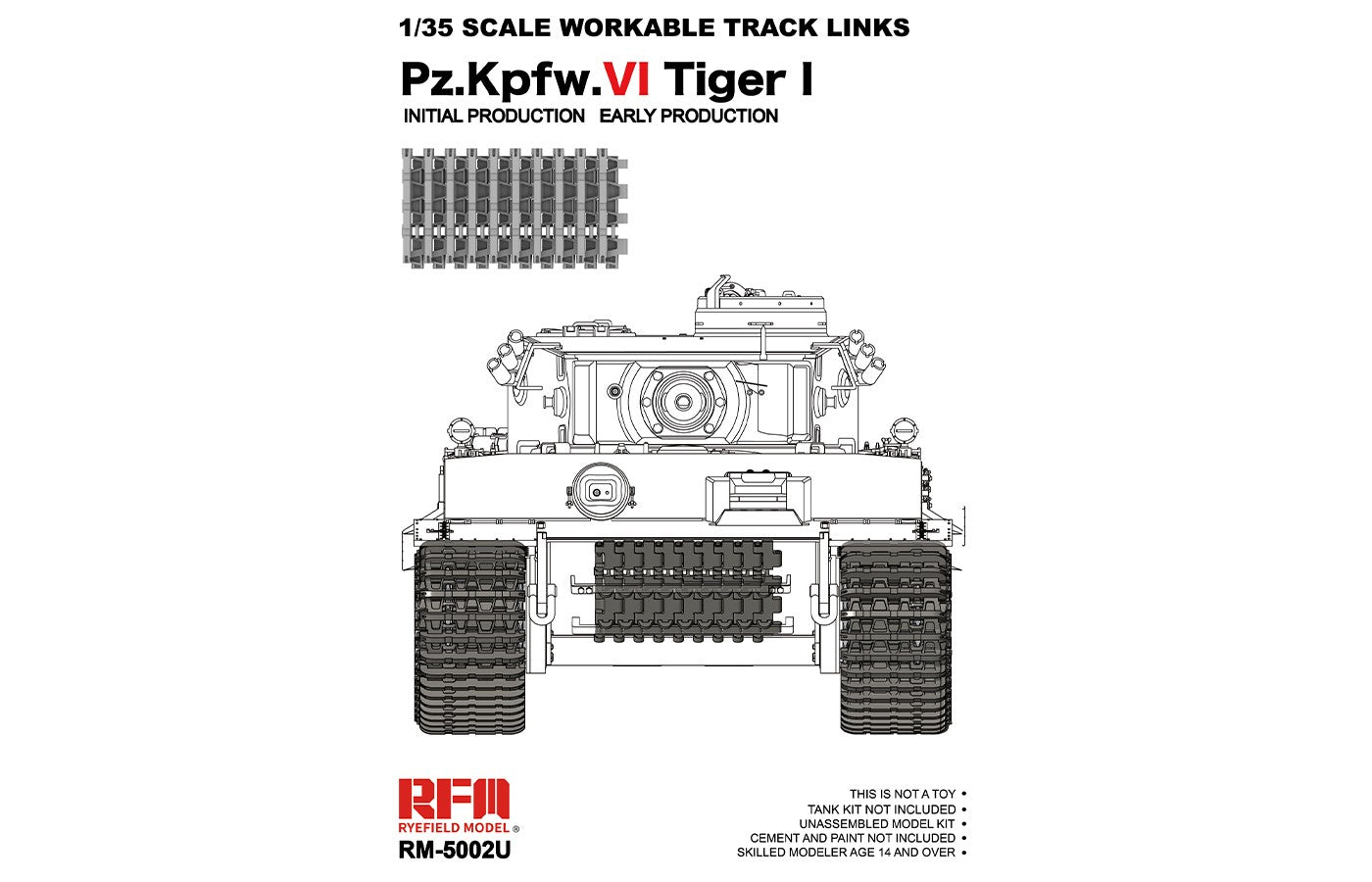 RFM: 1/35 Tiger I Early Prod. Workable Track Links