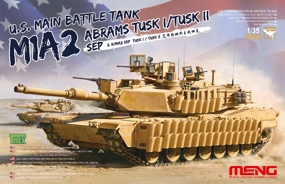 Meng: 1/35 U.S. Main Battle Tank M1A2 SEP Abrams Tusk I/Tusk II