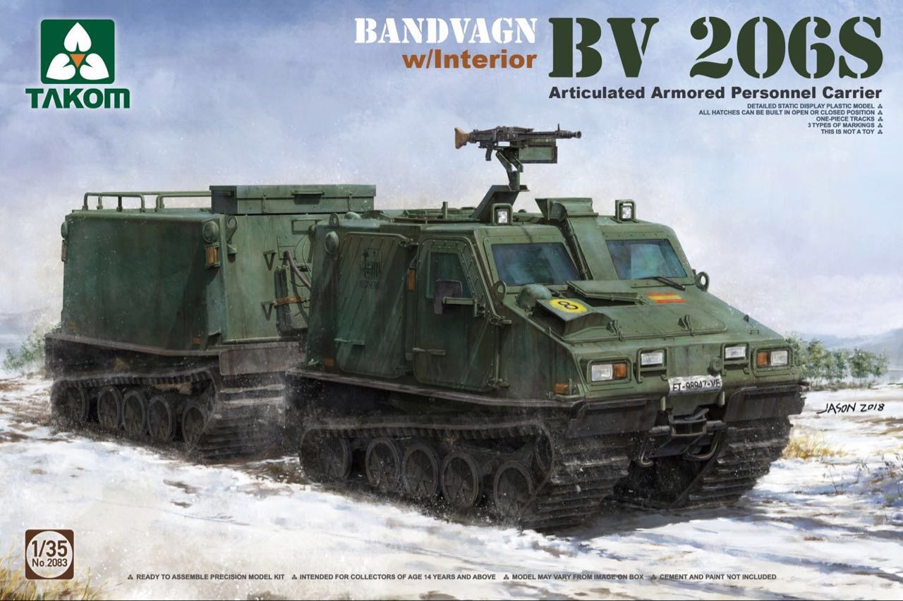 Takom: 1/35 Bandvagn BV 206S w/interior, Articulated Armored Personnel Carrier