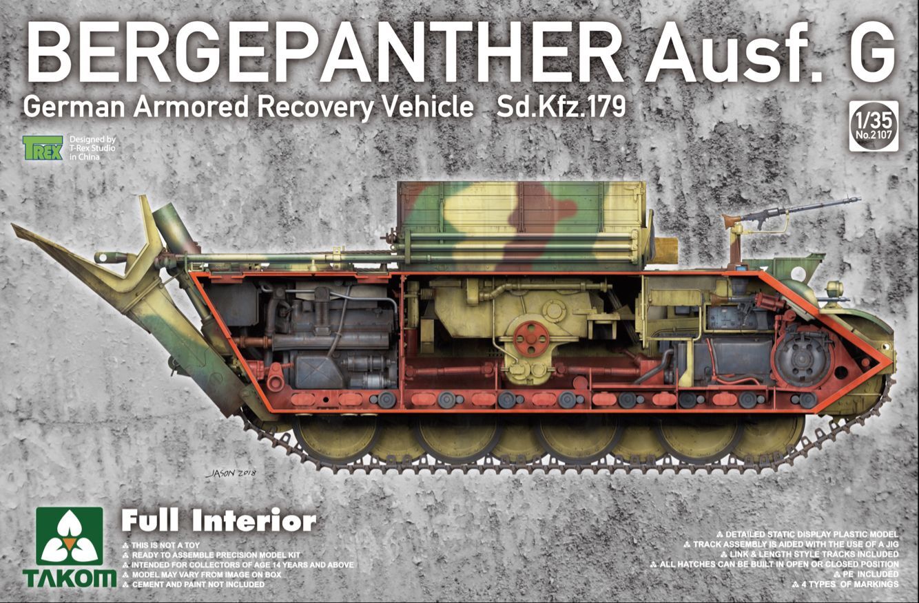 Takom: 1/35 Bergepanther Ausf.G German Armored Recovery Vehicle, Full Interior