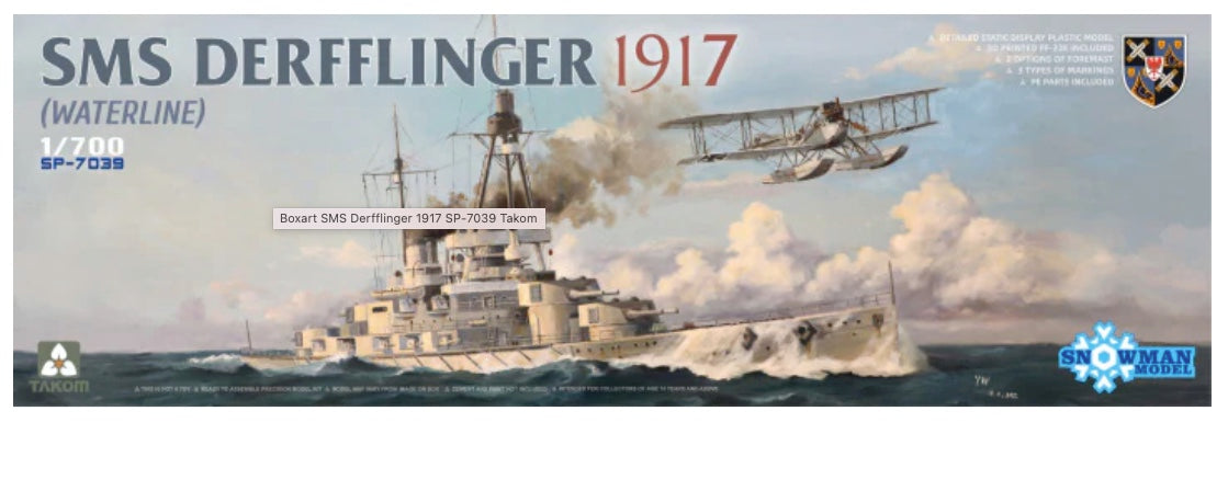 Takom: 1/700 SMS Derfflinger 1917 Waterline with 3D printed FF-33E