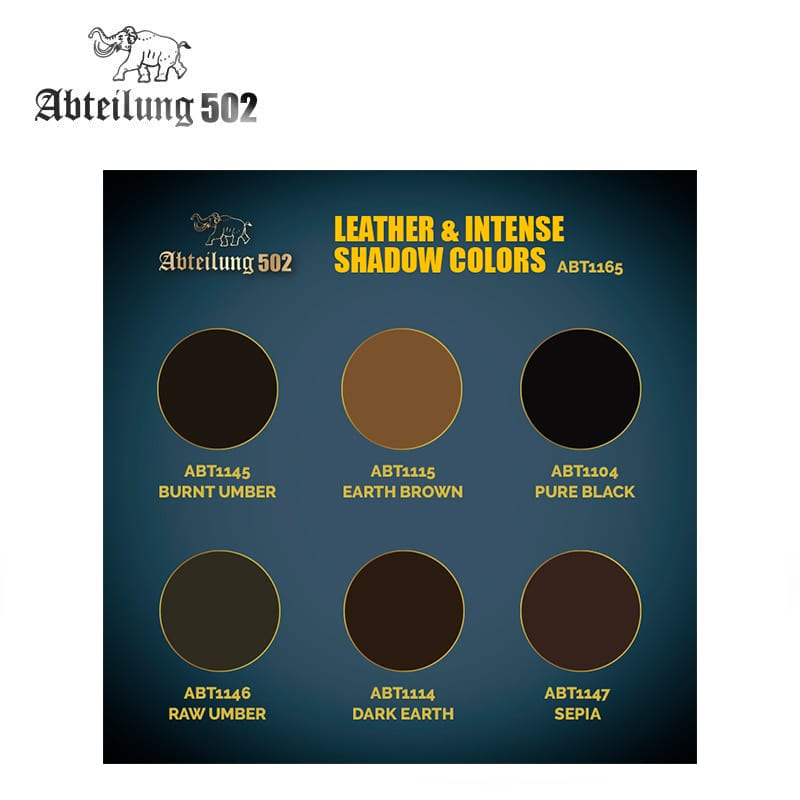 Abteilung 502 High Quality Dense Acrylic: Intense Leather and Shadows Colors Set