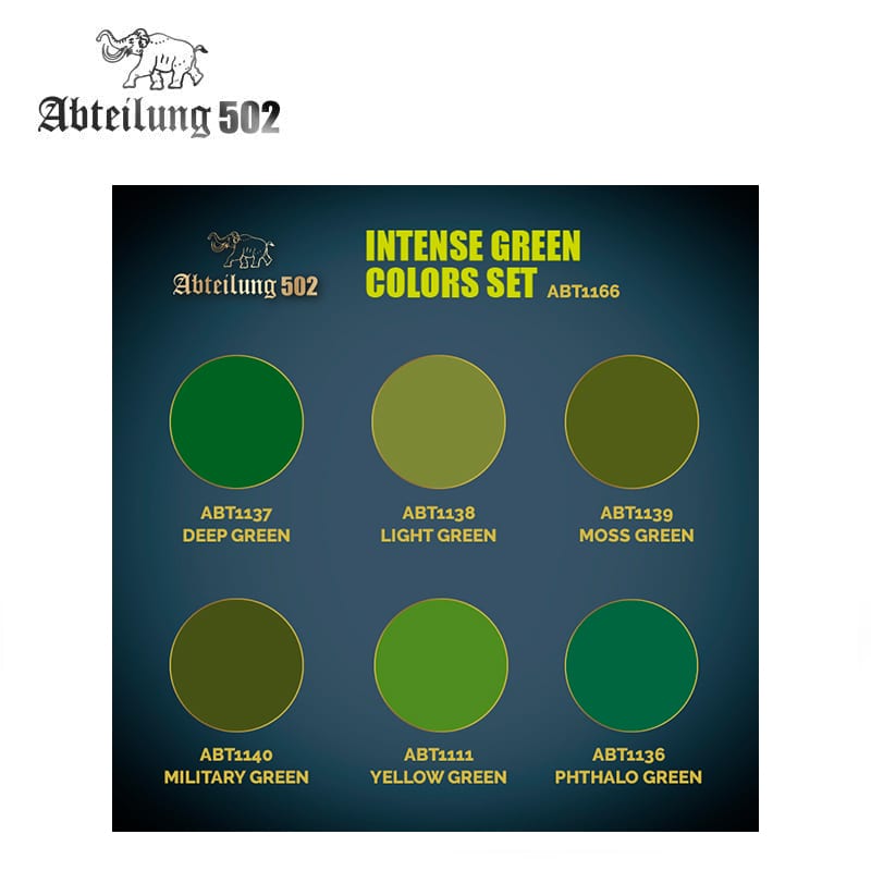 Abteilung 502 High Quality Dense Acrylic: Intense Greens Colors Set