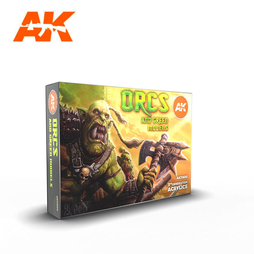 AK Interactive AK11600 Orcs And Green Models Acrylics Set - 6x17ml Ungiftige Acrylfarben Für Modellbau