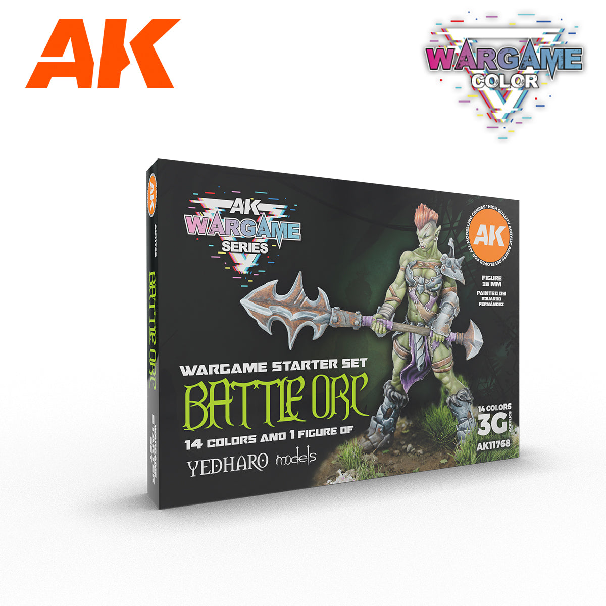 AK11768: Wargame Starter Set - Battle Orc, 14 Colors & 1 Figure