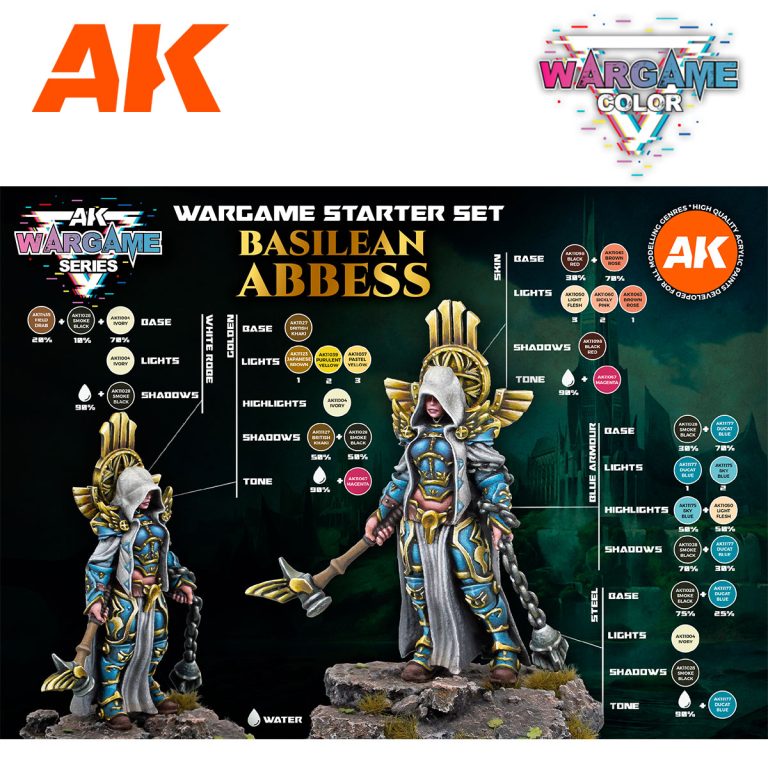 AK11770: Wargame Series Signature Starter Set - Basilean Abbess, 14 Colors & 1 Figure