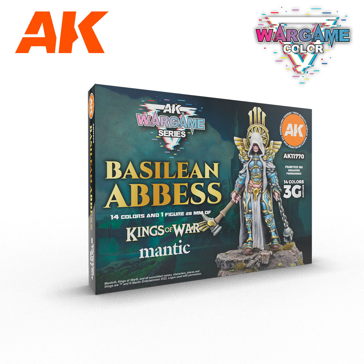 AK11770: Wargame Series Signature Starter Set - Basilean Abbess, 14 Colors & 1 Figure