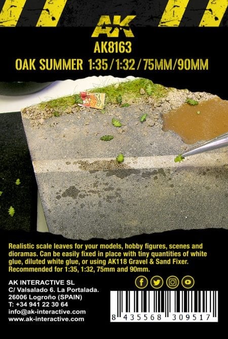 AK8163: Leaves - Oak Summer 1/32 to 1/35 (7g)