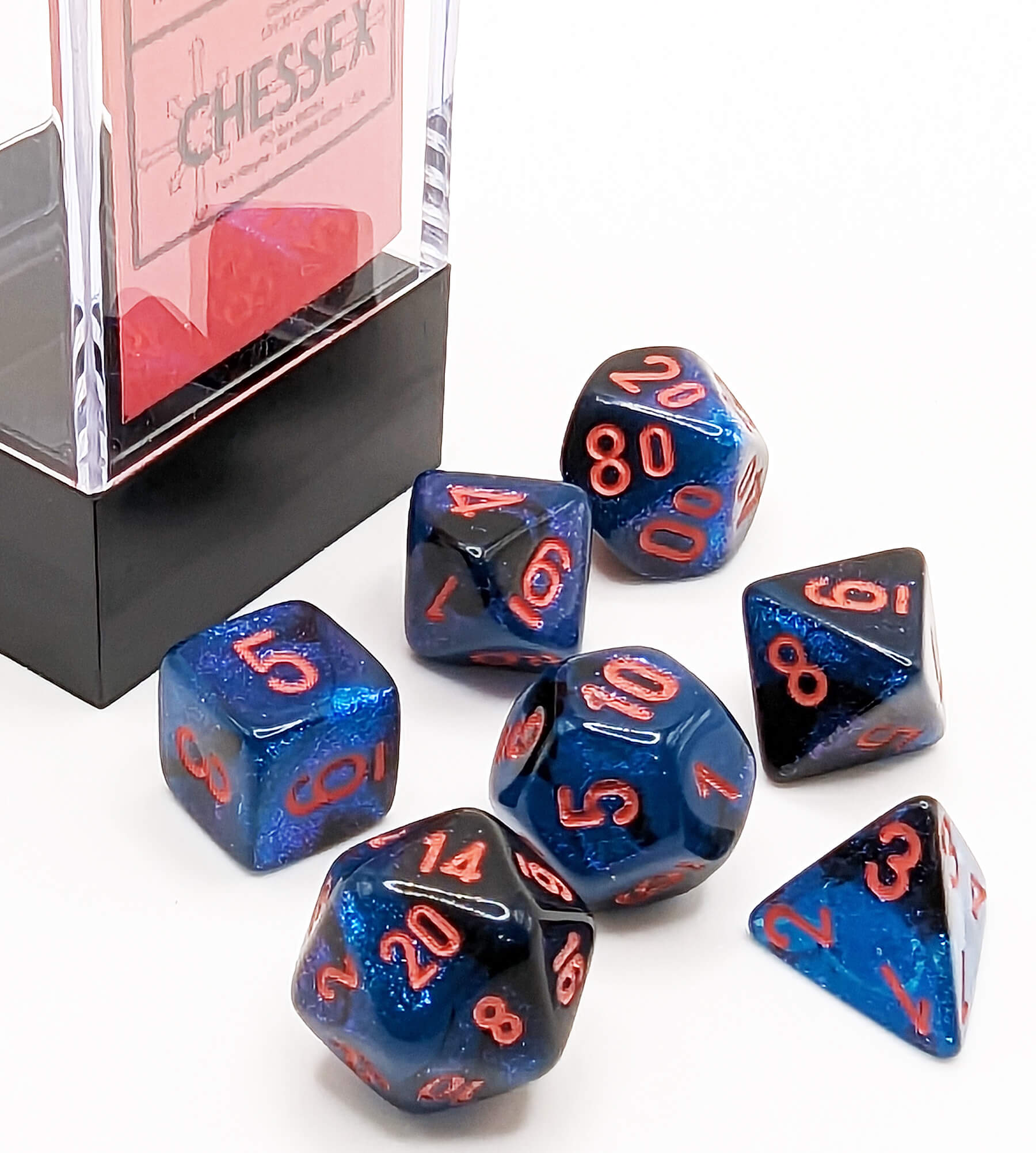 Chessex Mini Dice Series 2 (Gemini Black And Starlight) | 10mm TTRPG Dice Set CHX20658