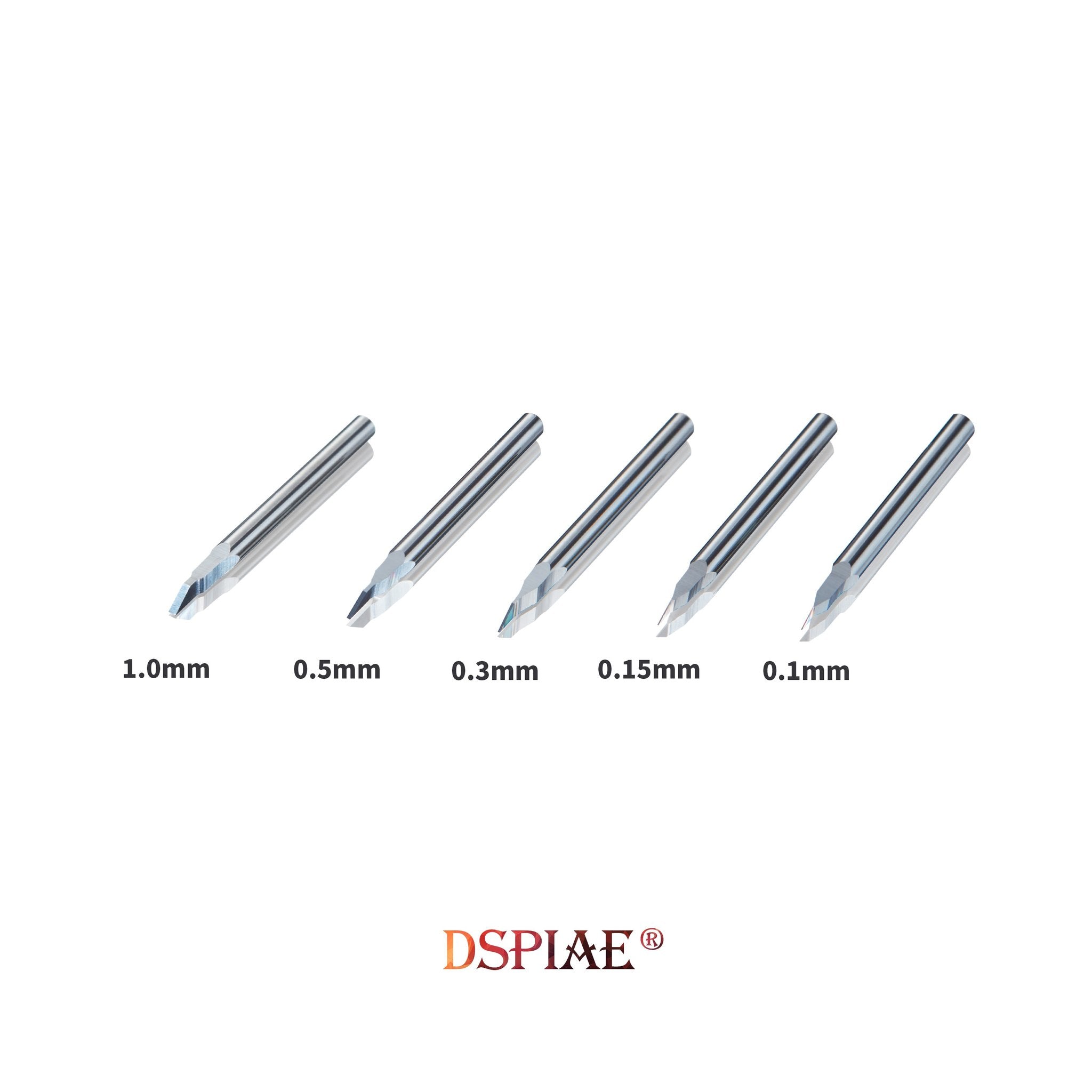 DSPIAE: Push Broach Chisel 5-Piece Set (0.1mm, 0.15mm, 0.3mm, 0.5mm, 1.0mm)