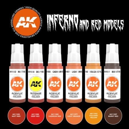 AK11604: Inferno and Red Models Paint Set