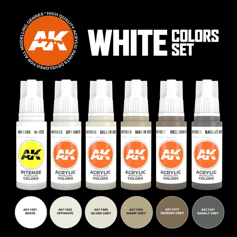 AK11609: White Colors Paint Set