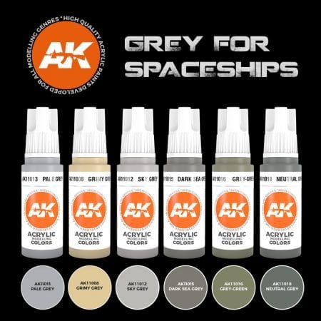 AK11614: Grey for Spaceships Paint Set