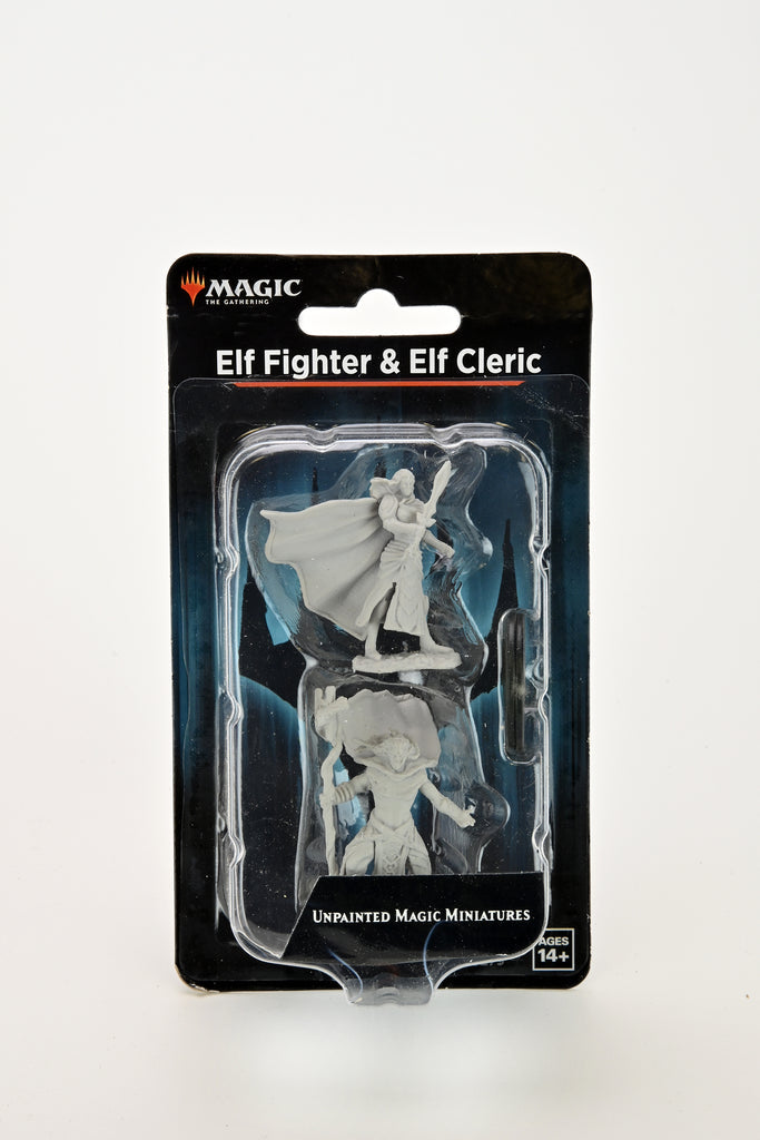 Magic: The Gathering Unpainted Miniatures: Elf Fighter/Elf Cleric